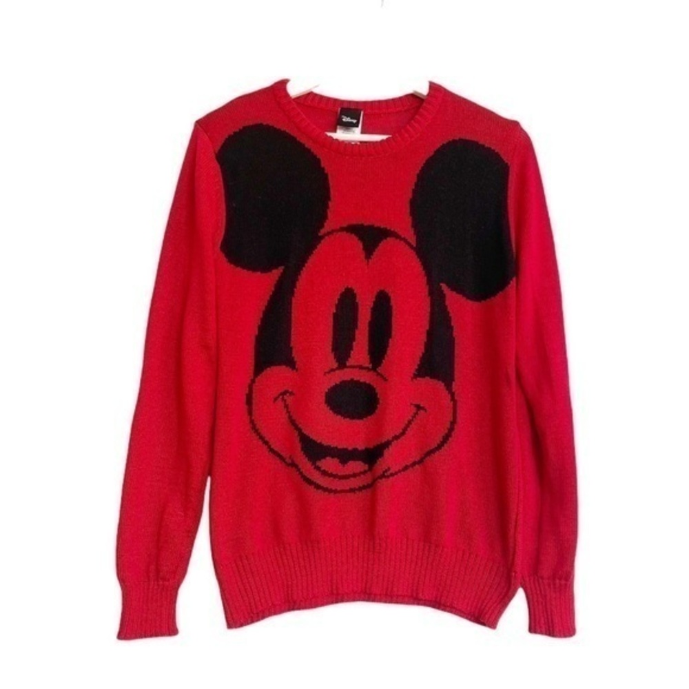 Mickey Mouse Disney red Pullover knit sweater medium